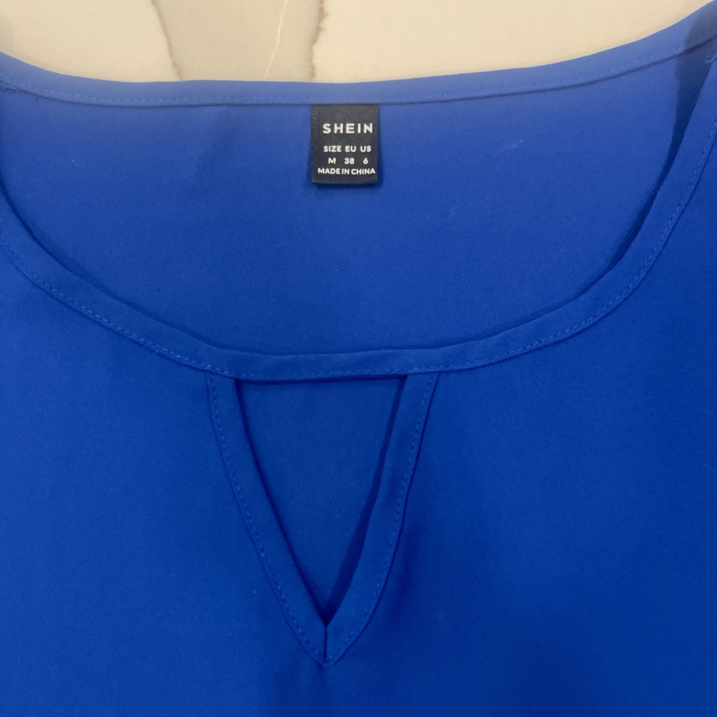 Shein Royal Blue Keyhole Blouse